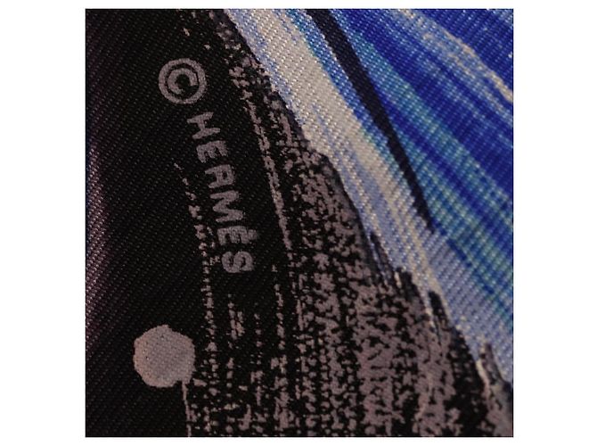 Hermès HERMES Carre 90 Scarf  FEUX DU CIEL  Silk Blue - vista 11