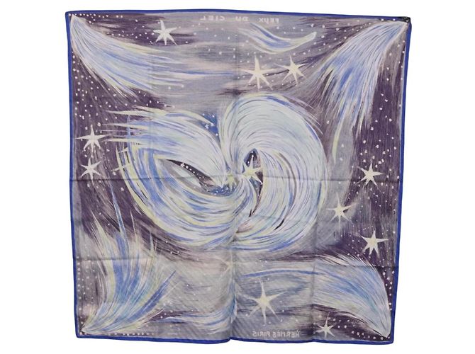 Hermès HERMES Carre 90 Scarf  FEUX DU CIEL  Silk Blue - vista 13