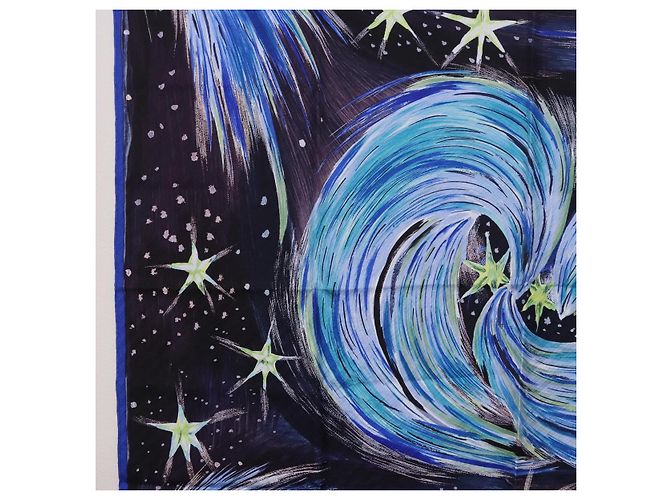 Hermès HERMES Carre 90 Scarf  FEUX DU CIEL  Silk Blue - vista 5