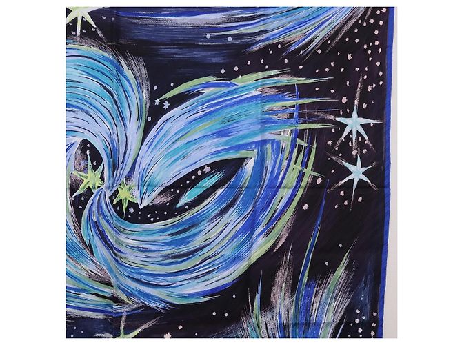 Hermès HERMES Carre 90 Scarf  FEUX DU CIEL  Silk Blue - vista 7