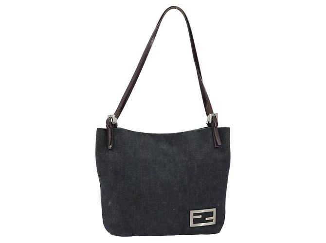 FENDI Tote Bag Denim Blue Silver - vista 13