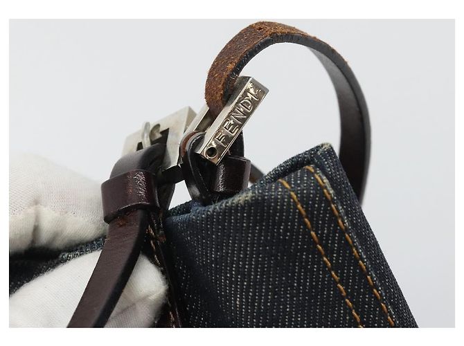 FENDI Tote Bag Denim Blue Silver - vista 18