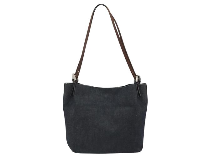 FENDI Tote Bag Denim Blue Silver - vista 2