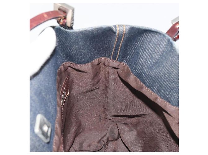 FENDI Tote Bag Denim Blue Silver - vista 21