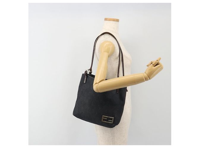 FENDI Tote Bag Denim Blue Silver - vista 25