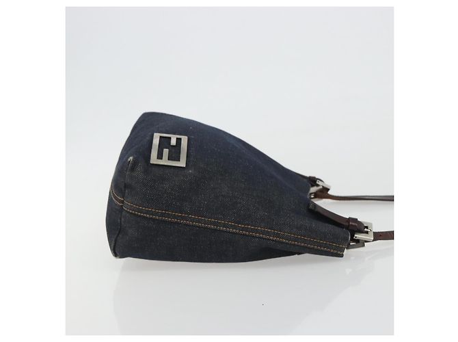 FENDI Tote Bag Denim Blue Silver - vista 3