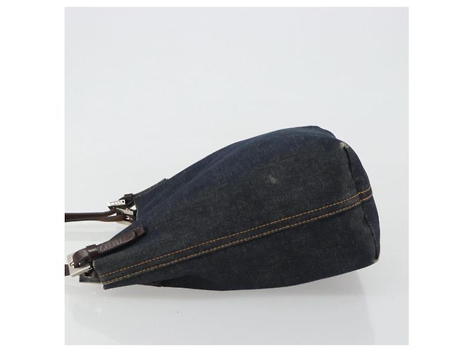 FENDI Tote Bag Denim Blue Silver - vista 4