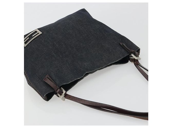 FENDI Tote Bag Denim Blue Silver - vista 7