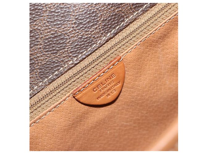 Céline CELINE Macadam Shoulder Bag PVC Leather Brown Gold - vista 12