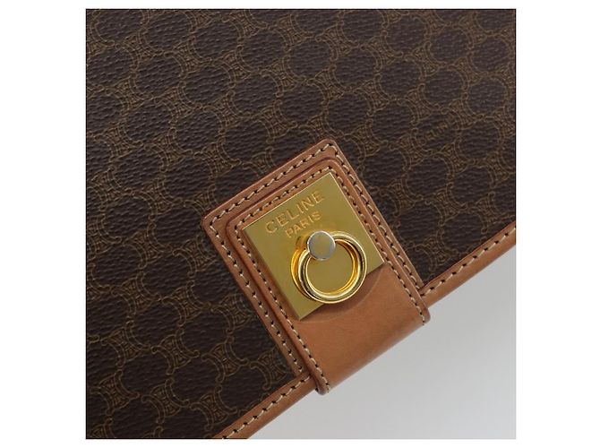Céline CELINE Macadam Shoulder Bag PVC Leather Brown Gold - vista 17