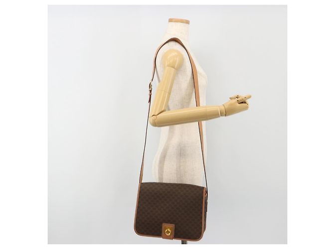 Céline CELINE Macadam Shoulder Bag PVC Leather Brown Gold - vista 22
