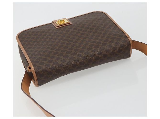Céline CELINE Macadam Shoulder Bag PVC Leather Brown Gold - vista 6