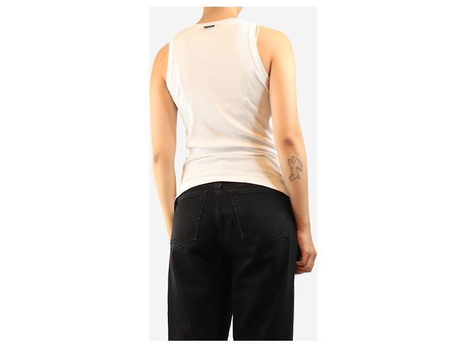 Brunello Cucinelli Canotta a coste bianca - size L Bianco - vista 2