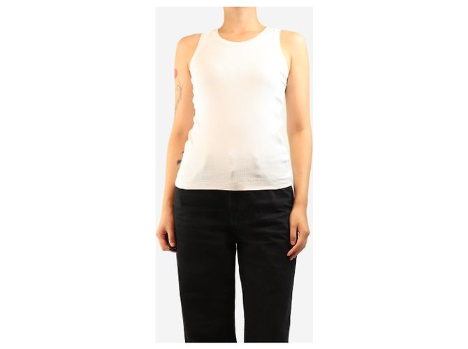 Brunello Cucinelli Canotta a coste bianca - size L Bianco - vista 3
