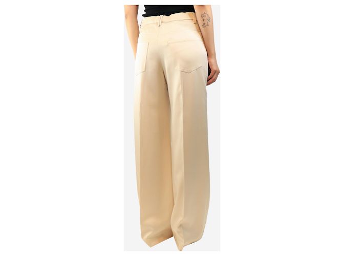 Brunello Cucinelli Satinhose in Creme - size UK 10 Roh - Ansicht 3