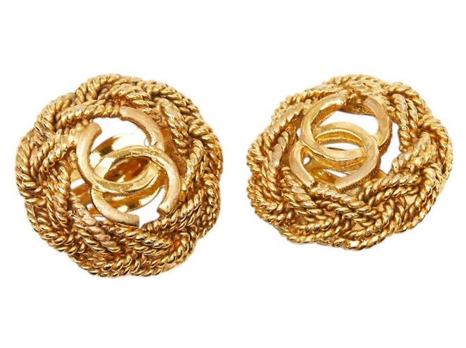 Orecchini a catena Chanel Vintage Coco Mark D'oro - vista 2