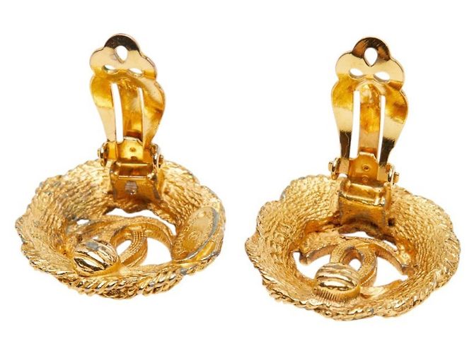 Orecchini a catena Chanel Vintage Coco Mark D'oro - vista 4