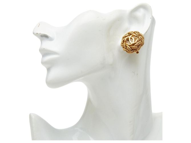 Orecchini a catena Chanel Vintage Coco Mark D'oro - vista 6
