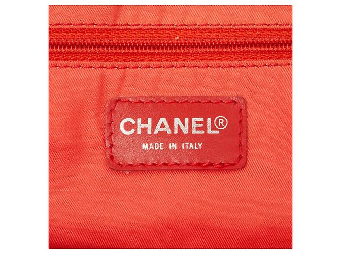 Borsa Tote Chanel Coco Mark New Travel Line MM Rosso - vista 10