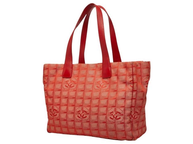 Borsa Tote Chanel Coco Mark New Travel Line MM Rosso - vista 2