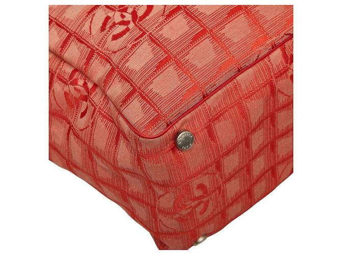 Borsa Tote Chanel Coco Mark New Travel Line MM Rosso - vista 5