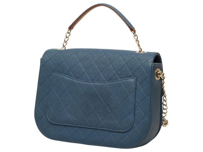 Borsa Chanel Matelassé Half Coco Blu - vista 2