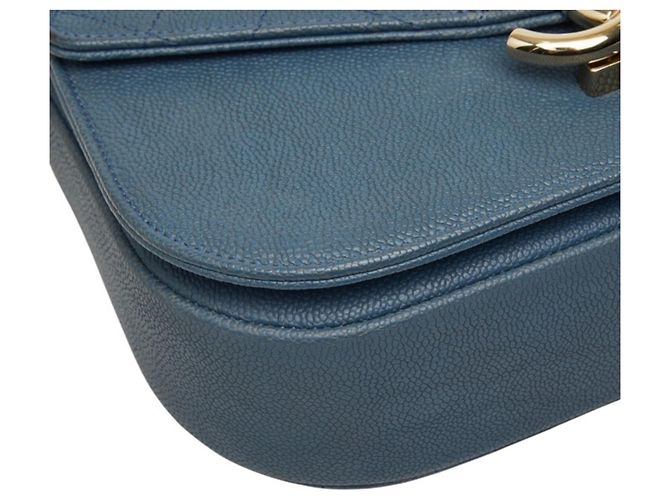 Borsa Chanel Matelassé Half Coco Blu - vista 5