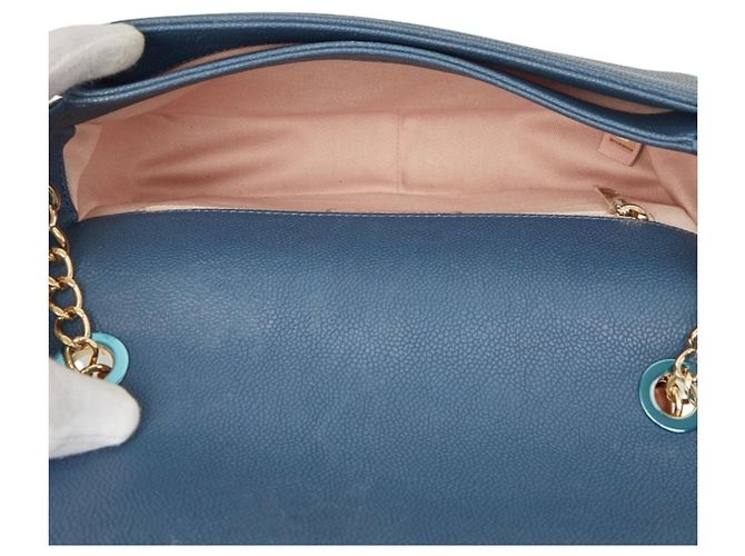 Borsa Chanel Matelassé Half Coco Blu - vista 9