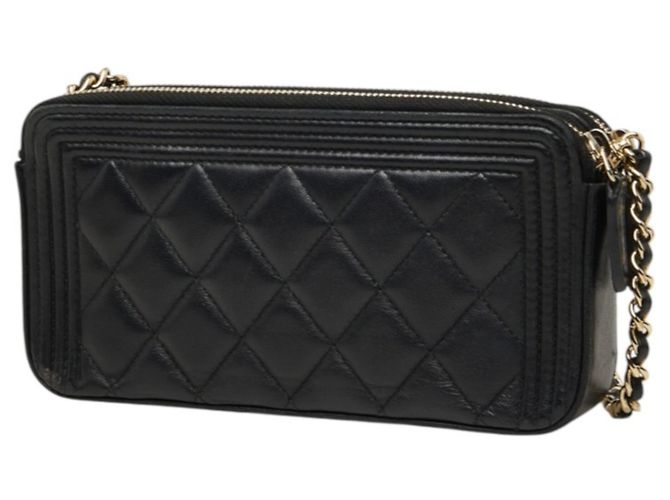 Borsa a tracolla Pochette Chanel Matelassé Coco Mark Boy Chain Nero - vista 2