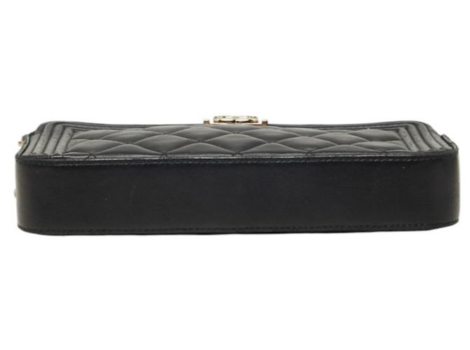 Borsa a tracolla Pochette Chanel Matelassé Coco Mark Boy Chain Nero - vista 3