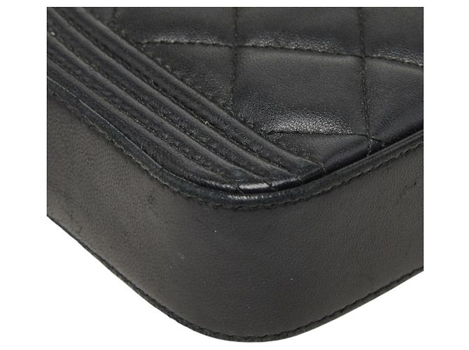 Borsa a tracolla Pochette Chanel Matelassé Coco Mark Boy Chain Nero - vista 5