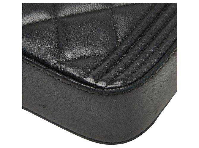 Borsa a tracolla Pochette Chanel Matelassé Coco Mark Boy Chain Nero - vista 6