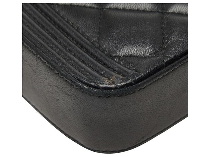 Borsa a tracolla Pochette Chanel Matelassé Coco Mark Boy Chain Nero - vista 7
