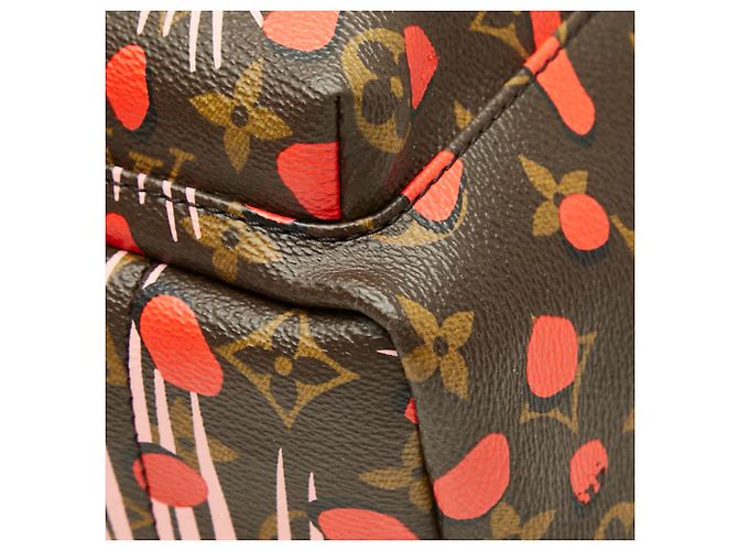 Louis Vuitton Monogram Jungle Dot Palm Springs PM Rucksack Braun Rot Monogramm - Ansicht 4