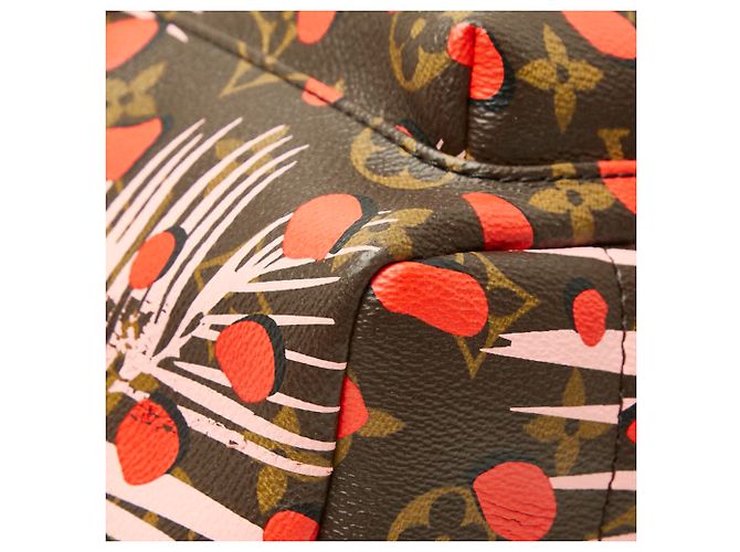 Louis Vuitton Monogram Jungle Dot Palm Springs PM Rucksack Braun Rot Monogramm - Ansicht 5