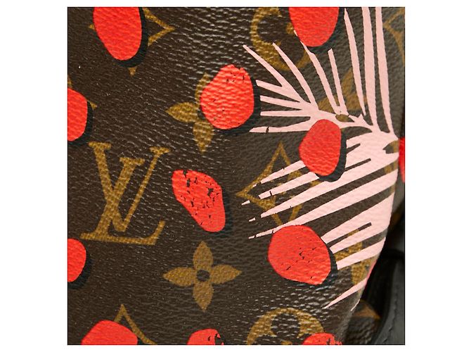 Louis Vuitton Monogram Jungle Dot Palm Springs PM Rucksack Braun Rot Monogramm - Ansicht 9