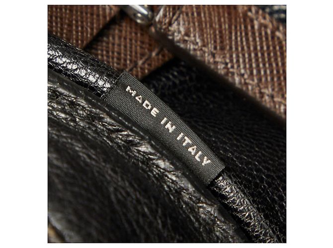 Borsetta Prada in pelle Saffiano marrone - vista 14