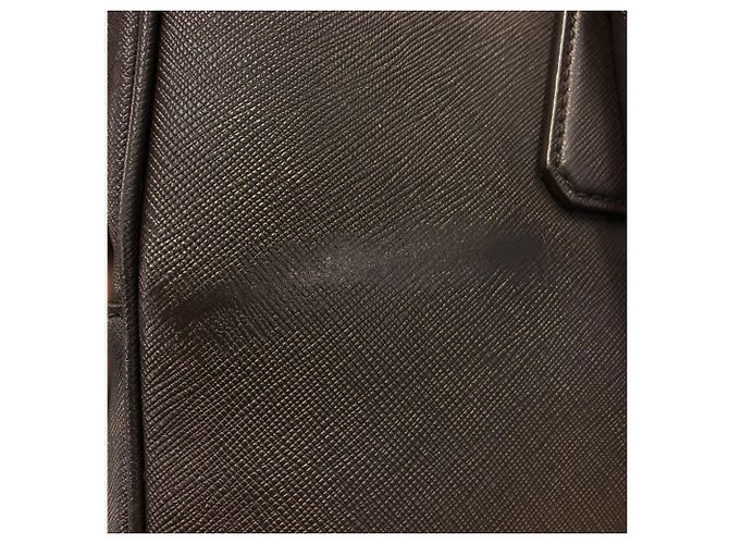 Borsetta Prada in pelle Saffiano marrone - vista 8