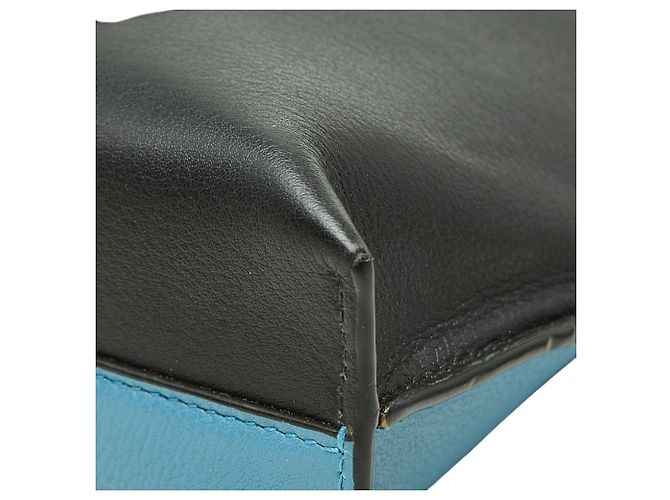 Borsa a pochette Cowboy Loewe Anagram T Pouch Nero Bianco Blu - vista 4
