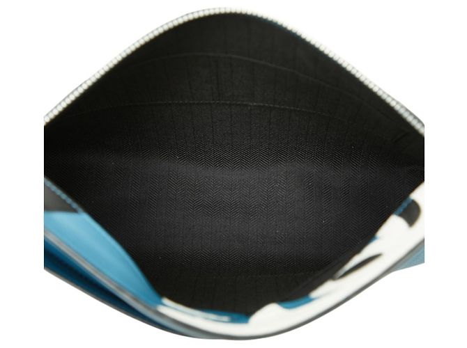 Borsa a pochette Cowboy Loewe Anagram T Pouch Nero Bianco Blu - vista 8