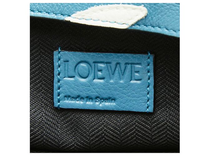 Borsa a pochette Cowboy Loewe Anagram T Pouch Nero Bianco Blu - vista 9