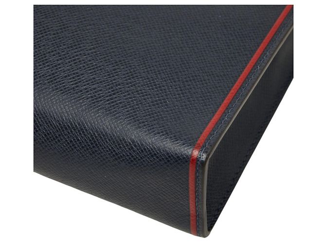 Louis Vuitton Taiga Pochette Voyage Clutch Bag Blu navy - vista 6