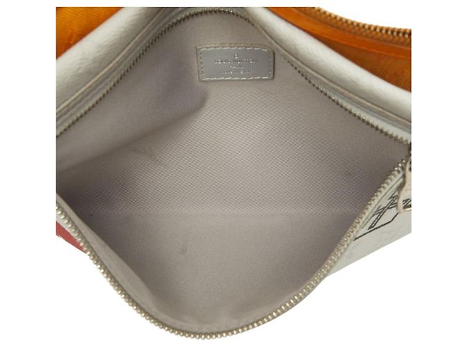 Borsa Messenger Piatta Monogram Louis Vuitton Arancione Grigio Monogramma - vista 6