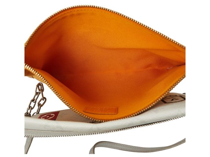 Borsa Messenger Piatta Monogram Louis Vuitton Arancione Grigio Monogramma - vista 7