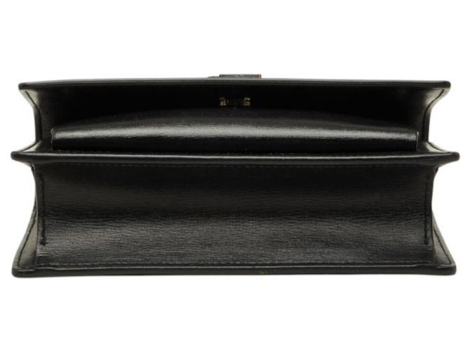 Borsa a tracolla Saint Laurent Cassandra Sunset con logo YSL e catena Nero - vista 3