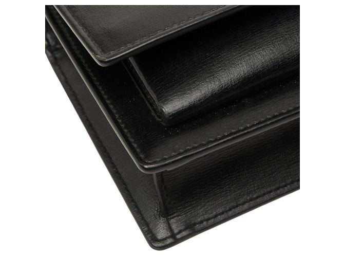 Borsa a tracolla Saint Laurent Cassandra Sunset con logo YSL e catena Nero - vista 5