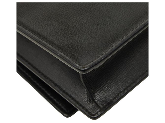 Borsa a tracolla Saint Laurent Cassandra Sunset con logo YSL e catena Nero - vista 7
