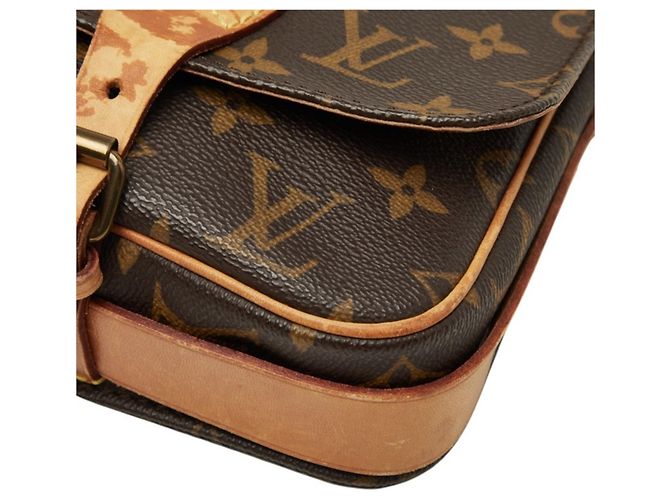 Borsa a tracolla Louis Vuitton Monogram Mini Cartouchiere Marrone Monogramma - vista 4