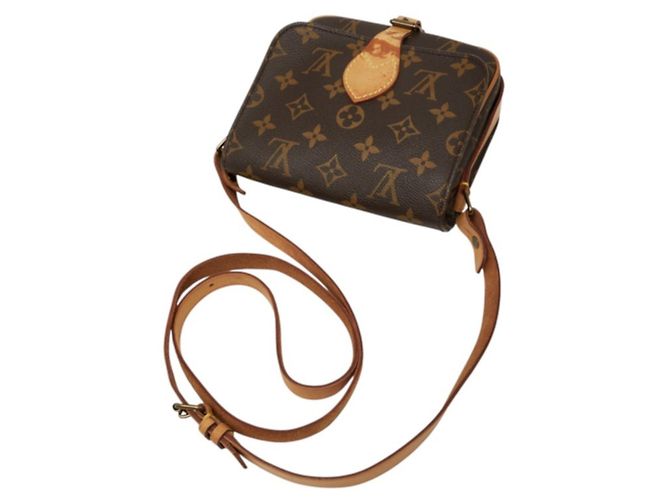 Borsa a tracolla Louis Vuitton Monogram Mini Cartouchiere Marrone Monogramma - vista 8