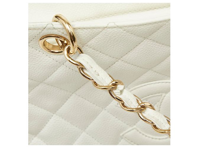 Borsa a tracolla con catena Chanel Coco Mark Petite Timeless Tote Bianco - vista 10